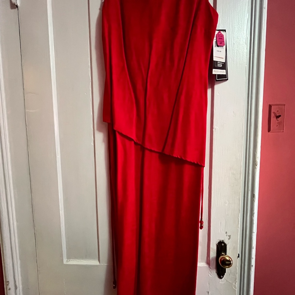 Sheri Martin Red Strapless Maxi Dress